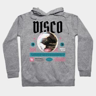 DISCO  - Grainy Mirror Ball (black/pink/teal) Hoodie